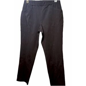 Susan Graver Weekend Regular Liquid Knit Straight Leg Pant Navy Blue Sz SP